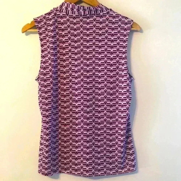 TAHARI Women Sleeveless Tied V-Neck Stretch Jersey Top - Picture 3 of 5